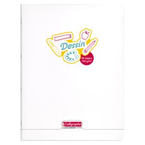 18155c-cahier-de-dessin-pique-96-pages-uni-calligraphe-8000-polypro-incolore-24x32-cm