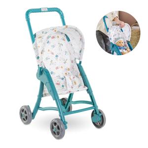 9000111000-poussette-oursons-pour-poupon-corolle-bleu-blanc-30-cm