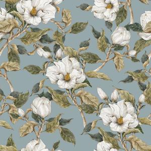 deko-tap-055-papier-peint-bebe-dekornik-magnolias-on-the-background-blue-280x50-cm