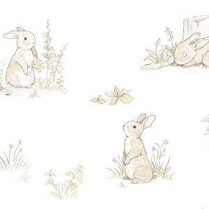 deko-tap-073-papier-peint-bebe-dekornik-rabbit-day-classic-mint-green-beige-brown-280x50-cm
