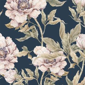 deko-tap-084-papier-peint-bebe-dekornik-peonies-violet-lilac-blue-navy-blue-280x100-cm