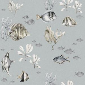 deko-tap-129-papier-peint-bebe-dekornik-colourful-fish-gris-280x50-cm