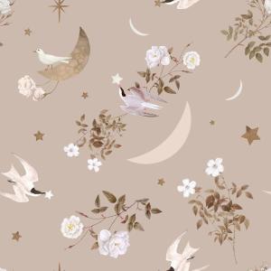 deko-tap-194-papier-peint-bebe-dekornik-birds-in-the-night-sky-beige-brown-280x100-cm