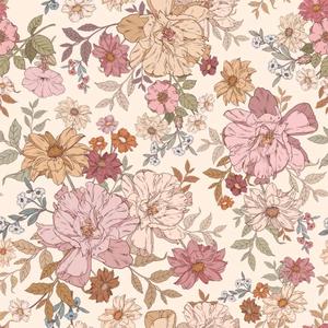 deko-tap-355-papier-peint-bebe-dekornik-rainbow-flowers-yellow-orange-pink-salmon-280x100-cm