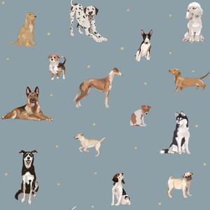 deko-tap-399-papier-peint-bebe-dekornik-dogs-are-the-best-blue-navy-blue-280x100-cm