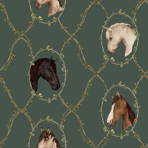 deko-tap-412-papier-peint-bebe-dekornik-watercolour-horses-green-280x100-cm