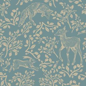 deko-tap-424-papier-peint-bebe-dekornik-forest-animals-and-fairytale-blue-280x50-cm