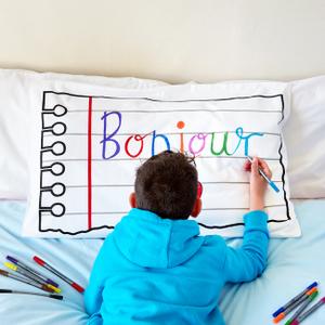 dpc-taie-oreiller-enfant-ordinateur-portable-eat-sleep-doodle-taille-75x50-cm-blanc-multicolore-75x50-cm