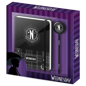 8435376078100-agenda-plus-stylo-karactermania-wednesday-violet-noir-22-4x2-2x23-2-cm