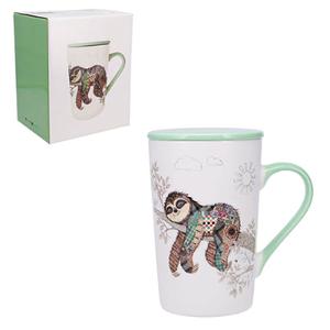 tis21u07-mug-tisaniere-conique-mat-paresseux-kiub-kook-blanc-vert-435-ml