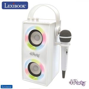 btp180z-enceinte-tendance-bluetooth-r-portable-plus-micro-et-effets-lumineux-lexibook-iparty-r-blanc-jaune-rouge-vert-19-81x15-01x27-79-cm