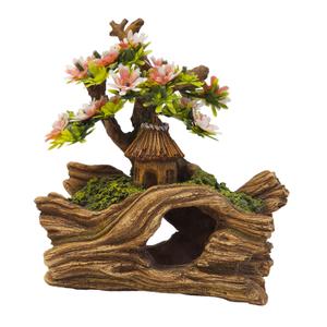 28743-decoration-pour-aquarium-avec-plantes-nobby-pet-wood-with-hut-marron-vert-14-5x9x16-3-cm