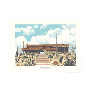 kb1202plakpauson-poster-edition-limitee-digigraphie-plakat-rose-pauson-house-bleu-marron-vert-tu