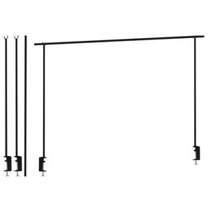 436284-tige-de-table-decorative-avec-pince-de-table-progarden-noir-135x4x100-cm