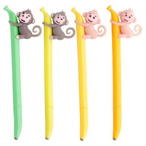 pen229-stylo-mine-fine-singe-banane-puckator-jaune-rose-16x4x1-5-cm