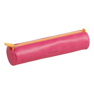 318992c-trousse-ronde-simili-cuir-italien-rhodia-framboise-21x5-5-cm