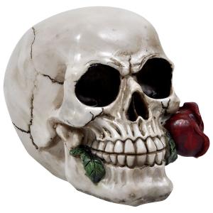 ne271-objet-decoratif-crane-rock-a-gogo-rose-from-the-dead-beige-marron-rouge-10x11-5-cm