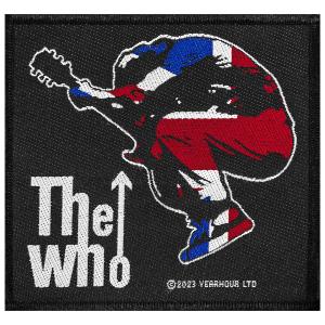 p1408-patch-textile-rock-a-gogo-the-who-pete-jump-noir-rouge-bleu-blanc-10x9-5-cm